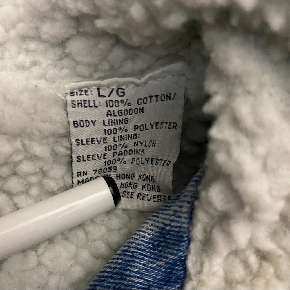 Attrak Denim Sherpa Jacket Vintage Mens Size Large - Picture 8 of 12